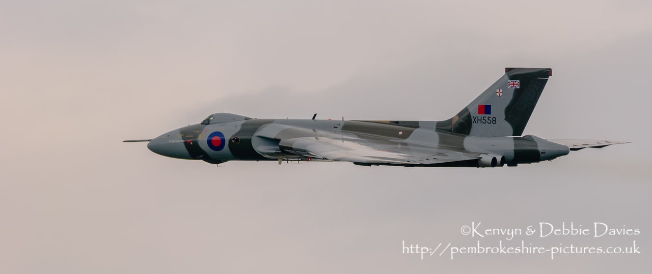 The Spirit Of Great Britain is the only airworthy example of the 134 Avro Vulcan V bombers that were operated by the Royal Air Force from 1953 until 1984. Vulcan XH558 served with the RAF between 1960 and 1985 in the bomber, maritime reconnaissance and air-to-air refuelling roles. The RAF operated XH558 as a display aircraft from 1986 until 1992, when budget cuts forced its retirement.<br/><br/>It is presently operated by the Vulcan to the Sky Trust as a display aircraft, funded entirely by charitable donations and the UK Lottery's Heritage Fund. It is registered with the United Kingdom Civil Aviation Authority as G-VLCN but has an exemption to fly in Royal Air Force markings as XH558.<br/><br/>October 2015 will see the last flight of the Vulcan as it becomes impossible to keep it airworthy.